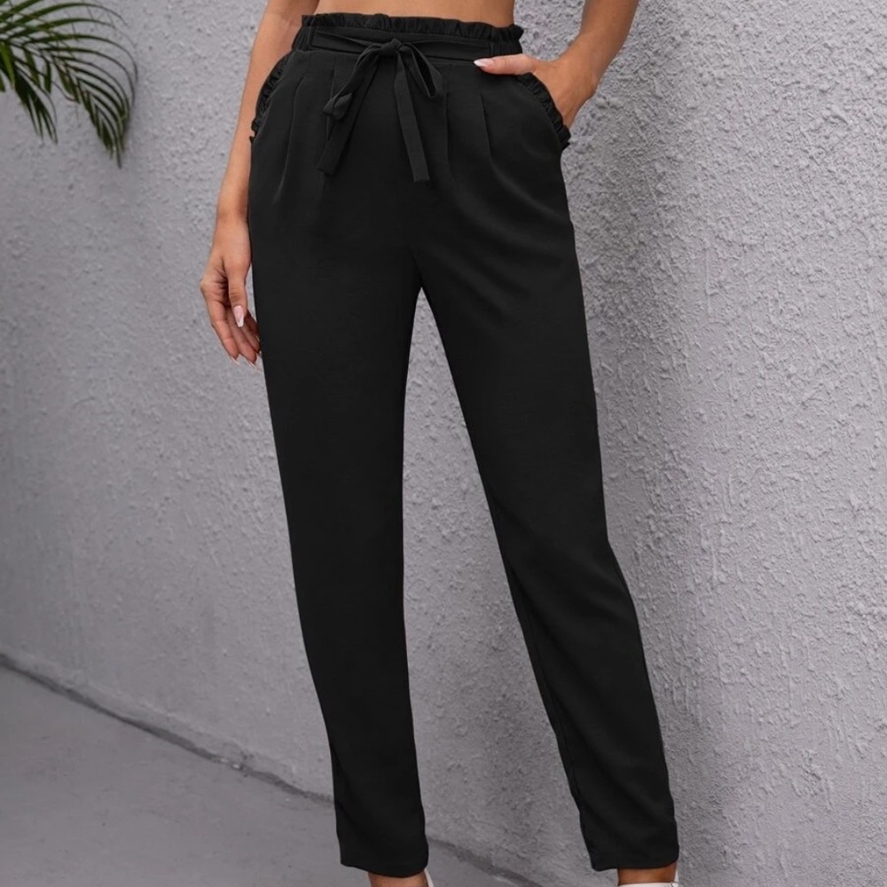 Paperbag Waist Belted Pants